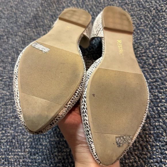 Restricted Women's Snakeskin Flats - Black and Cream - Picture 3 of 6